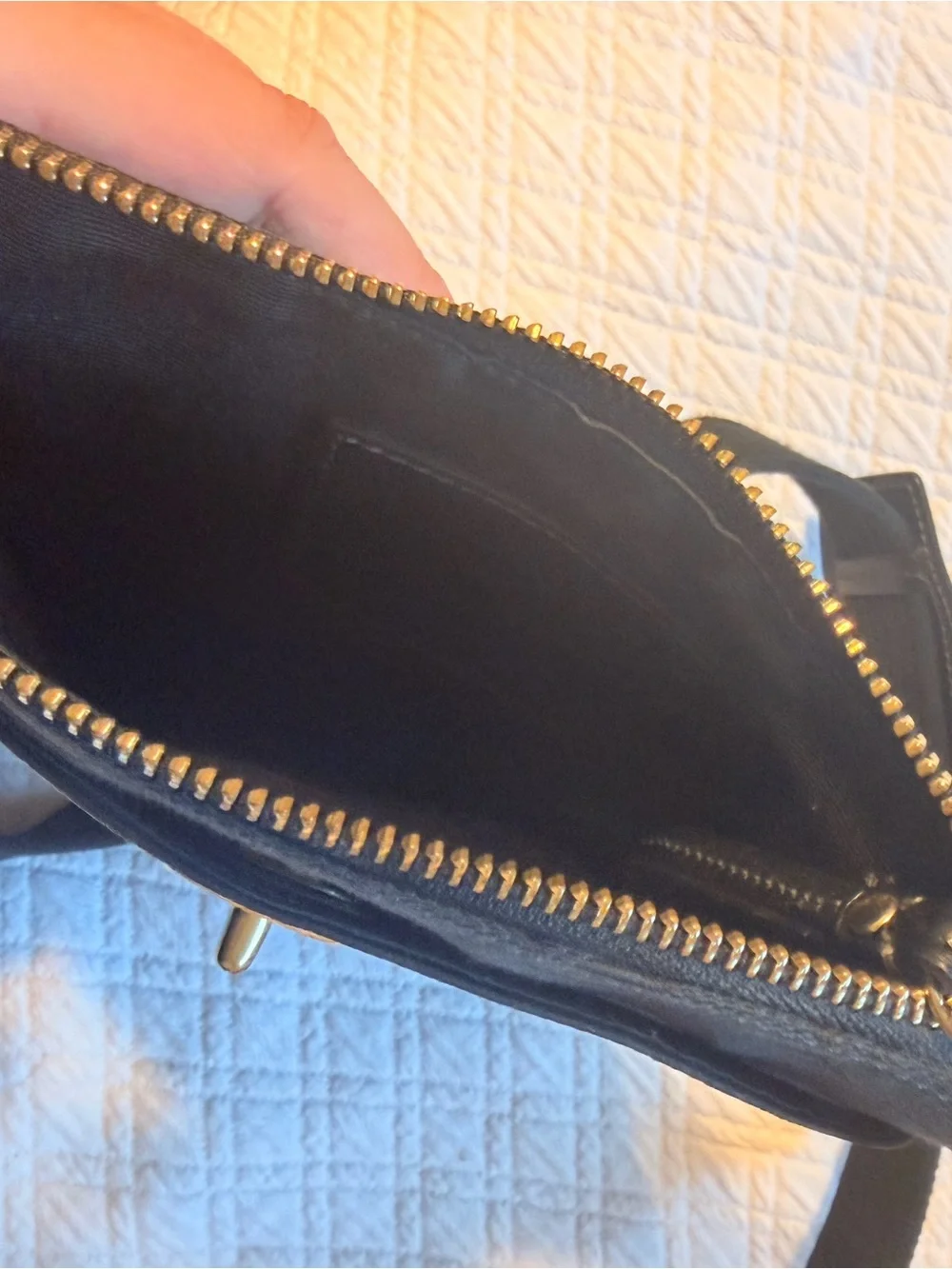 Coach Black Signature Crossbody with Gold Turnlock